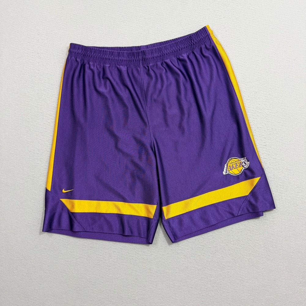 Vintage Nike Shorts Large Purple Los Angeles Lakers Basketball NBA Athletic 90s